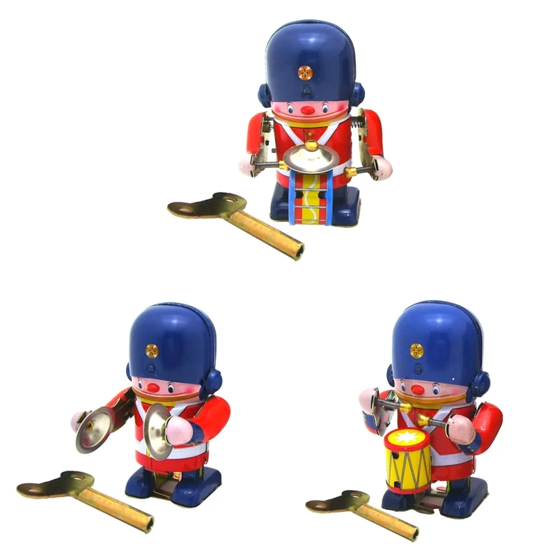 

H37A 3.5’’ Windup Robot Toy Drum Beating Rocking Robot Kids Party Favor Table Statue