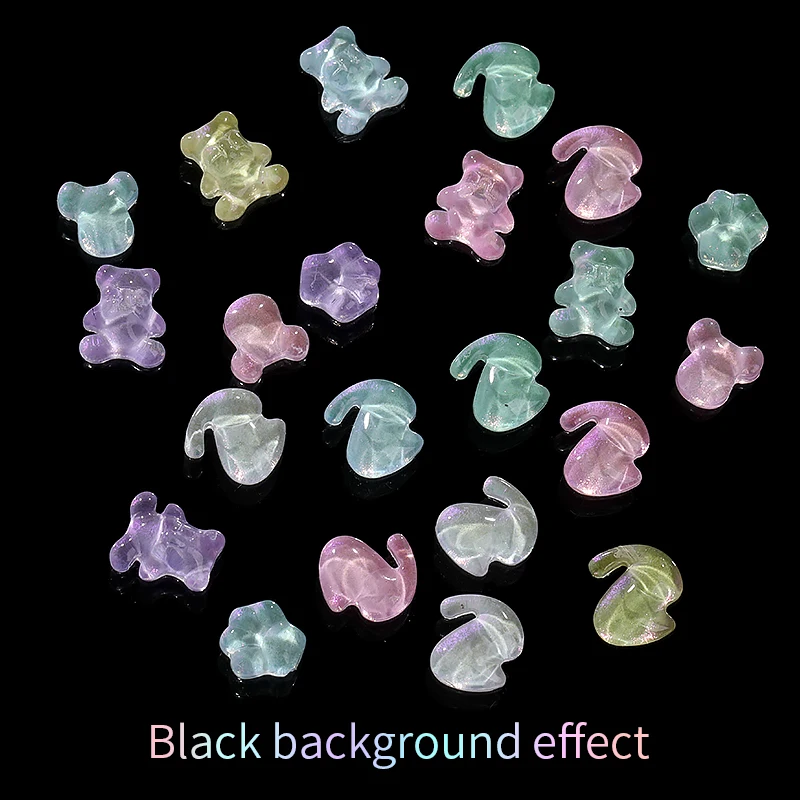 

50pcs Glitter Nails Charms Kawaii Accessories Halloween Decoration Supplies For Professionals Parts Korea Stones Material