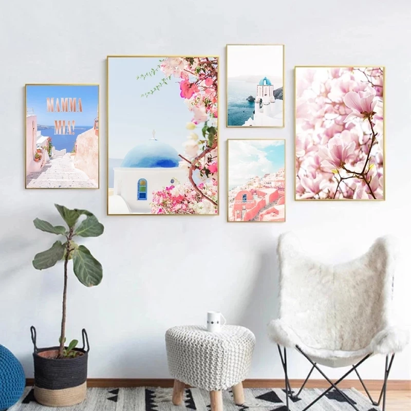 Постер для путешествий на греческом острове пейзаж Настенная картина в