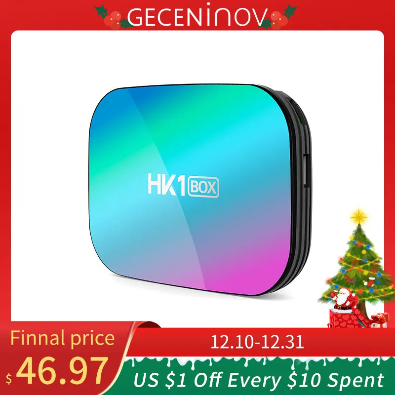 

Smart TV Box Android 9.0 4K 1080P HK1 Box Amlogic S905X3 Dual WiFi 100M 4GB RAM 32GB 64GB 128GB ROM HK1BOX Set Top Box