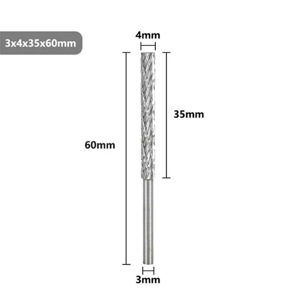 Роторный напильник из быстрорежущей стали с хвостовиком 1/8 дюйма 3 мм 4 5 6 заусенцы