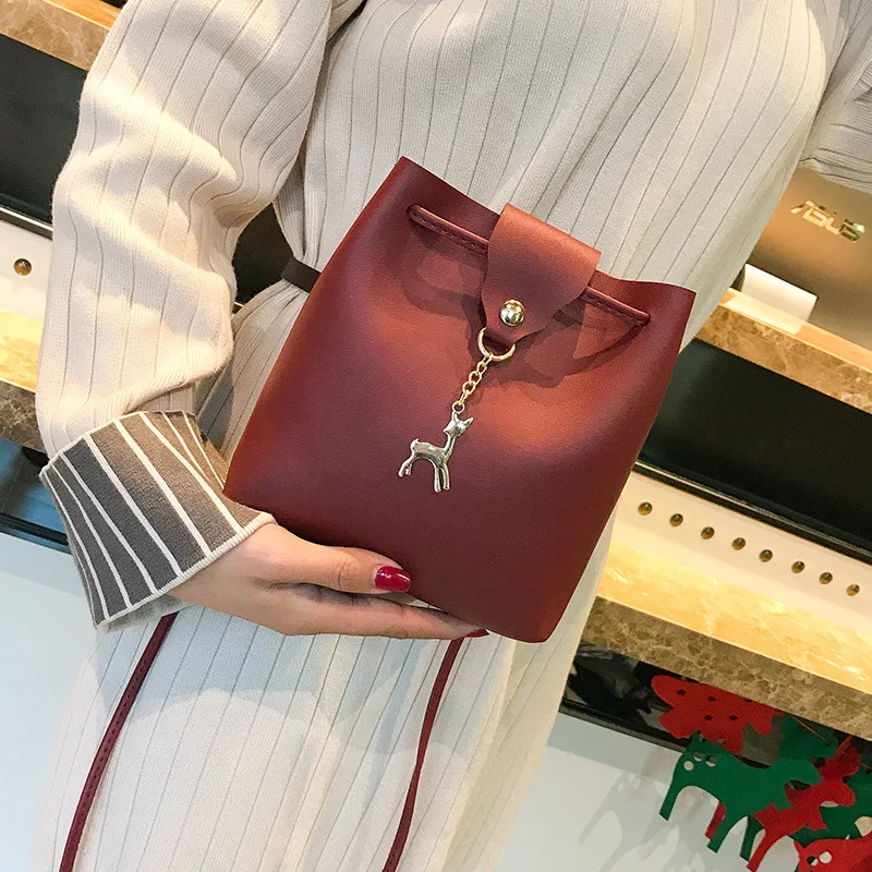 

PU Leather Mini Shoulder Bag Fawn Crossbody Messenger Handbag Purse Clutch Bag Solid Crossbody Bags For Women Bags For Women New