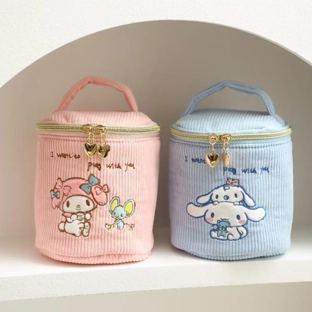 

Sanrio Storage Bag Anime Kuromi Cinnamoroll Cosmetic Bag Mymelody Pochacco Kawaii Folding Handbag Desktop Portable Bag Girl Gift