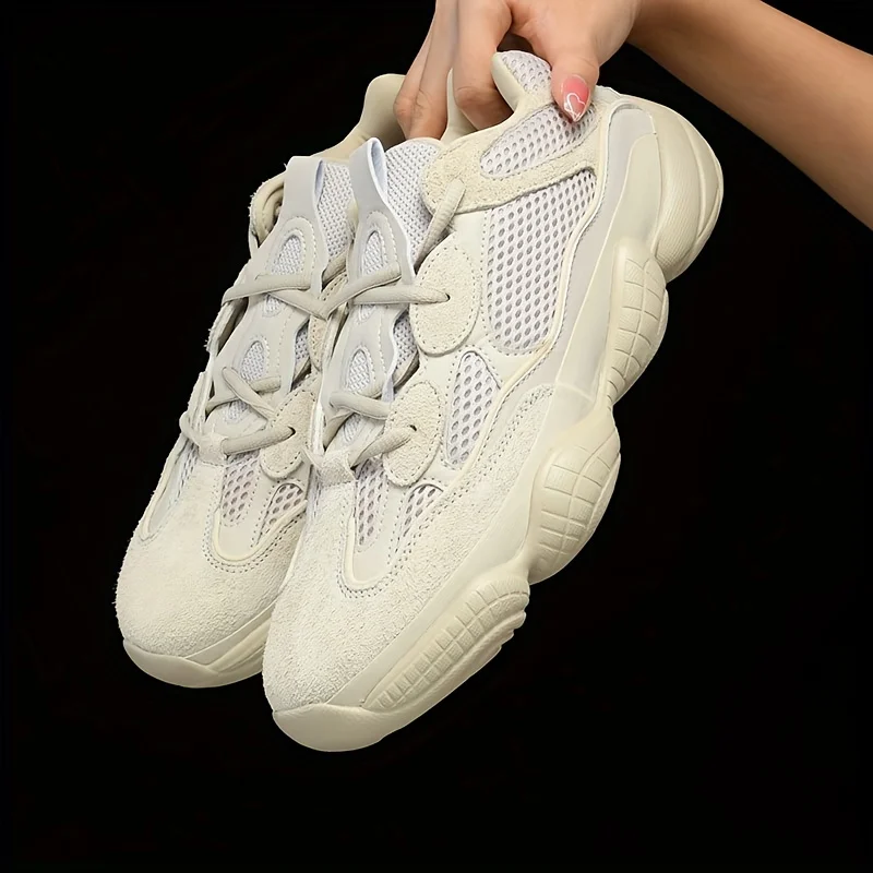 

Trendy White Sneakers For Men, Comfortable Lightweight Non-slip Running Shoes, Spring And Summer