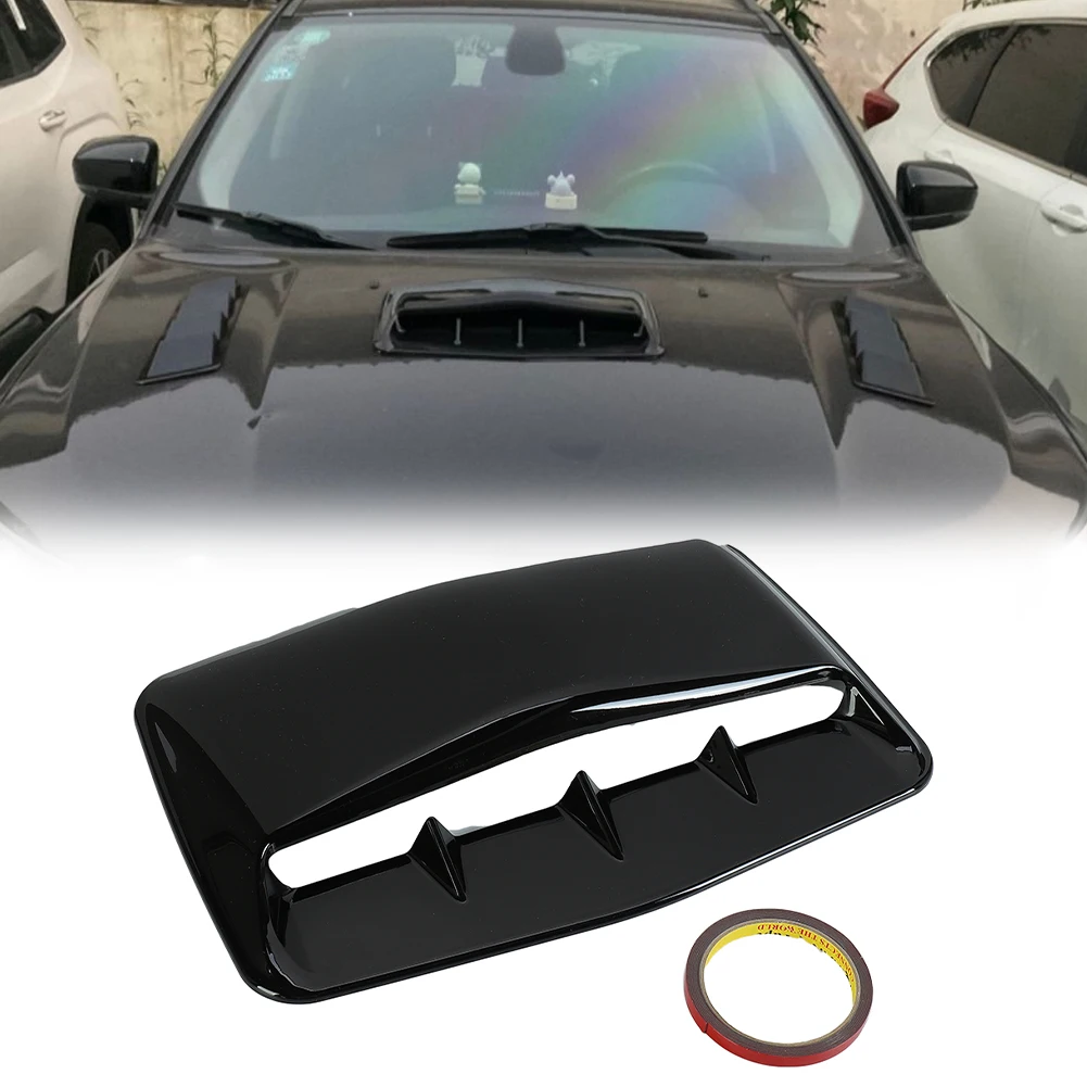 

GLOSS BLACK Hood Scoop Cover Universal 1pcs 43*30*5cm Air Flow Intake Bonnet Decorative Brand New High Quality