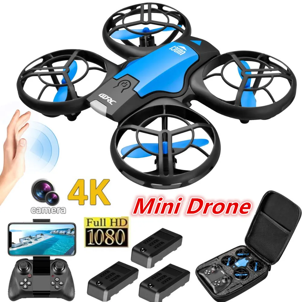 

V8 New Mini Drone 4K 1080P HD Camera WiFi Fpv Air Pressure Height Maintain Foldable Quadcopter RC Dron Dual Camera Toy Gift