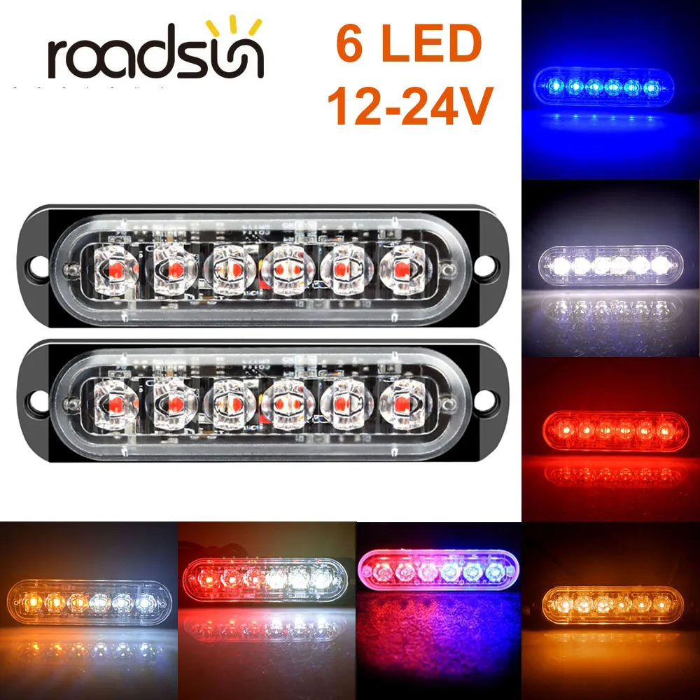 

Amber Car LED Emergency Light MINI Grill Warning Flash Breakdown Emergency Lightbar Yellow Red Blue White 6SMD for Truck Trailer