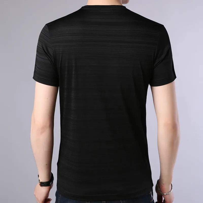 Мужская приталенная футболка из мерсеризованного хлопка с коротким рукавом и