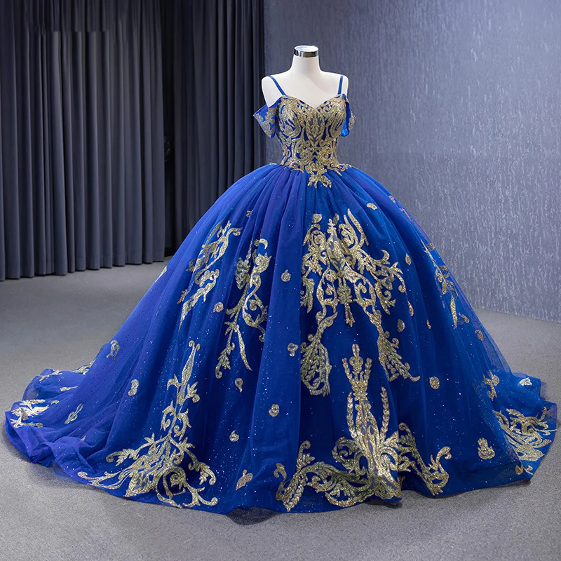 Exquisite Quinceanera Dresses Ball Gown Appliques Sweetheart Vestidos De 15 Años Blue RSM231062 Vestido De Niña De Las Flores 3