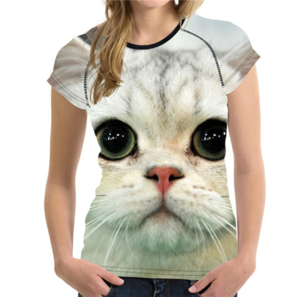 

2022 Summer New Men's and Women's Couple Models Cat Harajuku 3D Printing T-shirt Women's Casual Quick-drying O-neck Short-sleeve