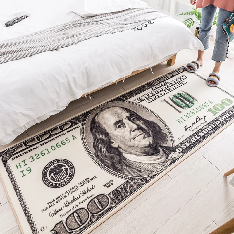 Креативный 3D ковер долларов для гостиной напольный коврик прикроватный дверной