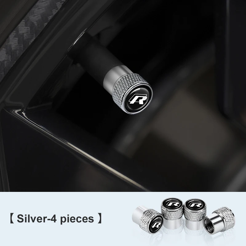 

4 шт. металлические крышки клапана для колес автомобиля, аксессуары для Volkswagen VW R Polo Golf 8 Tiguan Passat Touareg Magotan Touran
