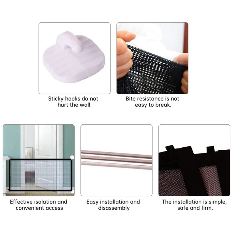 2X Household Dog Isolation Door Portable Folding Pet Fence Barrier Safety Net |