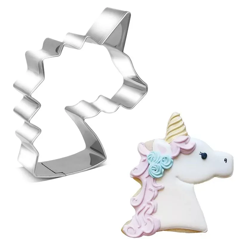 

2022New Unicorn Cookie Cutter Mould Stainless Steel Fondant Cake Biscuit Mold Baking Tools Unicorn Birthday Party Decorations