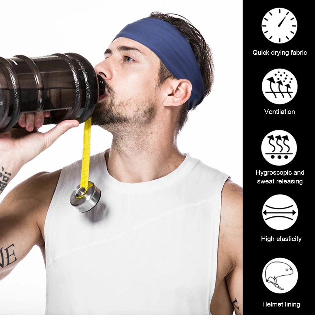 

Men Women Fitness Sweatband Porosity Running Quick-Drying Headband Yoga Headband Sweat Bandage for Jog Basketball Running