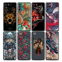 tokyo japanese art samurai phone case for samsung galaxy s7 s8 s9 s10e s21 s20 fe plus note 20 ultra 5g soft silicone