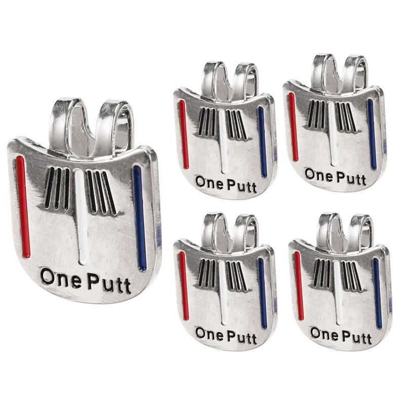 

5Pcs One Putt Golf Putting Tool Ball Mark With Magnetic Golf Hat Clip Golf Marker Golf Accessories