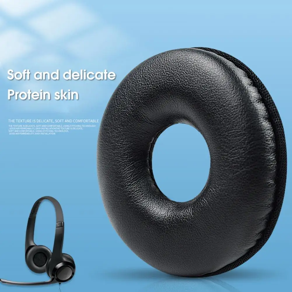 

Square Oval Headphone Earpads Replacement Soft Leather Memory Foam Cover Full Size Earpads for Logitech H390