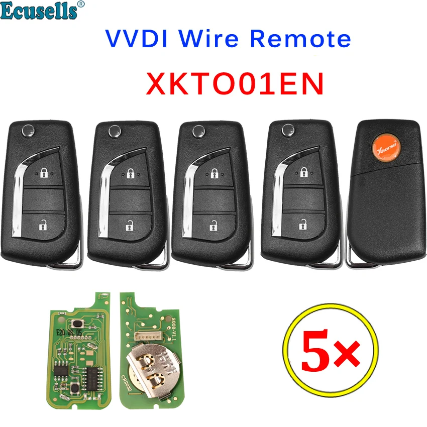 

5Pcs/Lot Xhorse XKTO00EN 3 Buttons Universal Wire Remote VVDI Remote Car Key for Toyota for VVDI2 / VVDI Mini / Key Tool Max