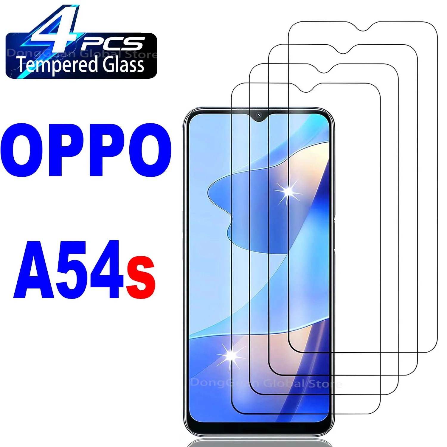 2/4 шт. 0 2 мм закаленное стекло для OPPO A54s Защитная стеклянная пленка экрана