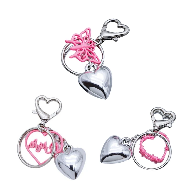 

Heart Keychain Sweet Cool Bag Pants Pendant Keyring Y2k Fashion Pendant Keychain Vintage Aesthetic Accessory