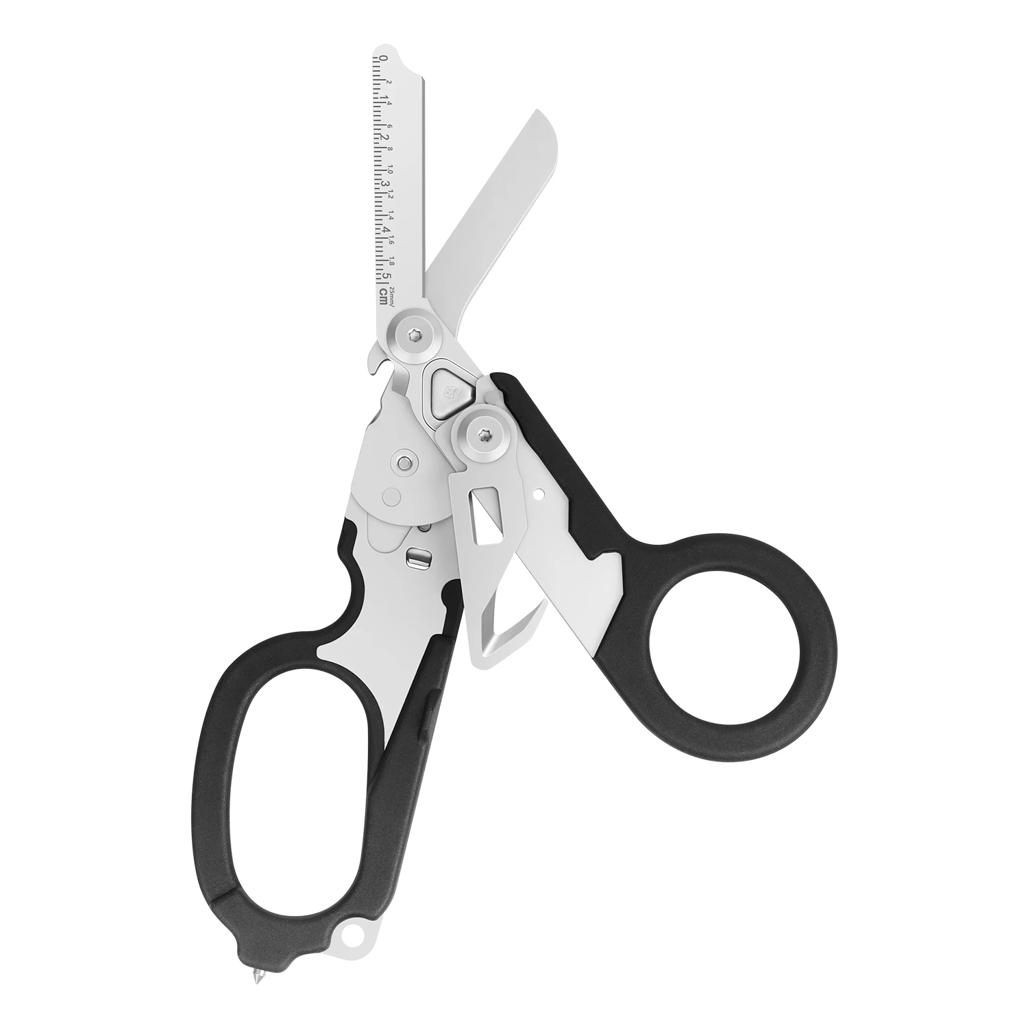 

6 In 1 Emergency Response Shears With Strap Cutter And Glass Breaker Black With Compatible Holster Folding Outdoor Tools