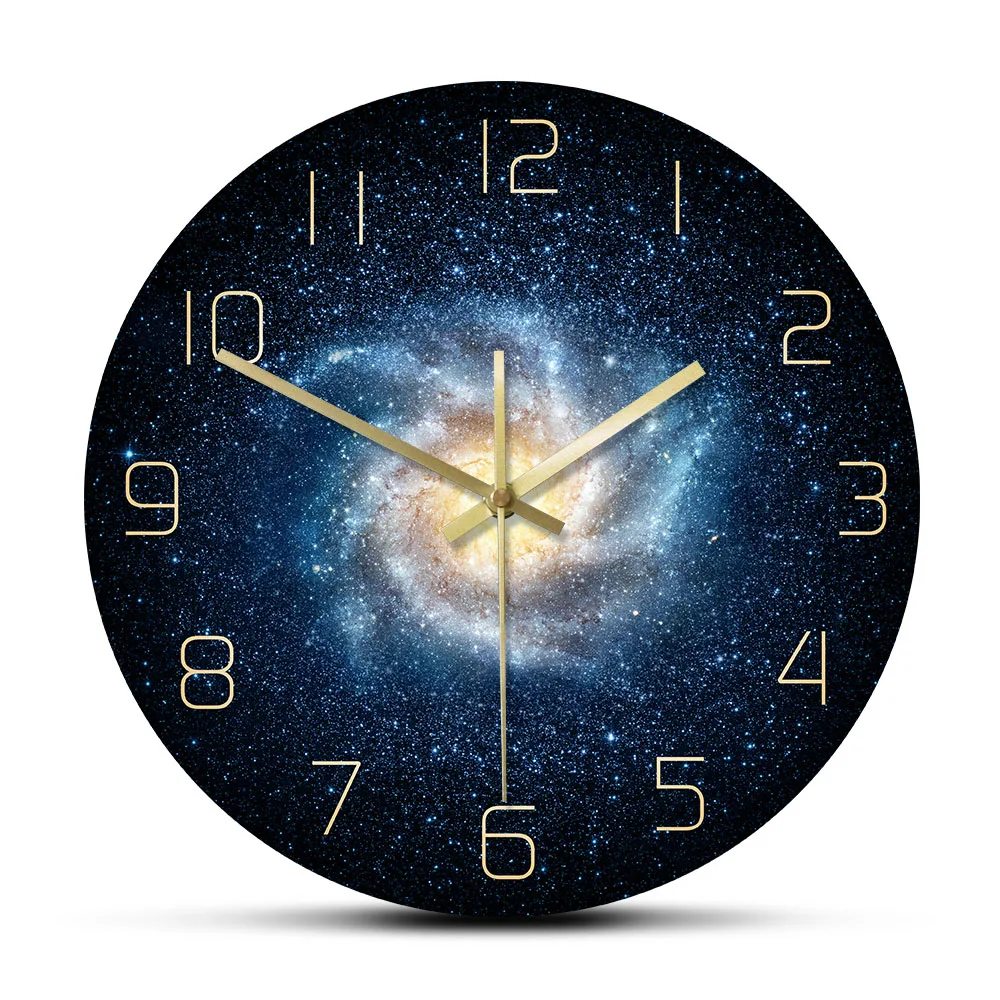 

Space Galaxy Universe Modern Design Wall Clock Astrophotography Cosmic Aesthetic Home Office Decor Our Space Silent Wall Watch