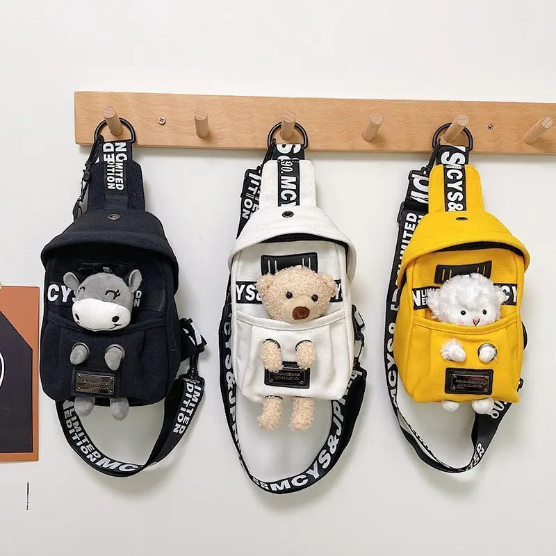 

Весенняя нагрудная сумка из овечьей ткани для женщин, маленькая мультяшная плюшевая Сумочка для кукол, сумка через плечо до щиколотки, студ...