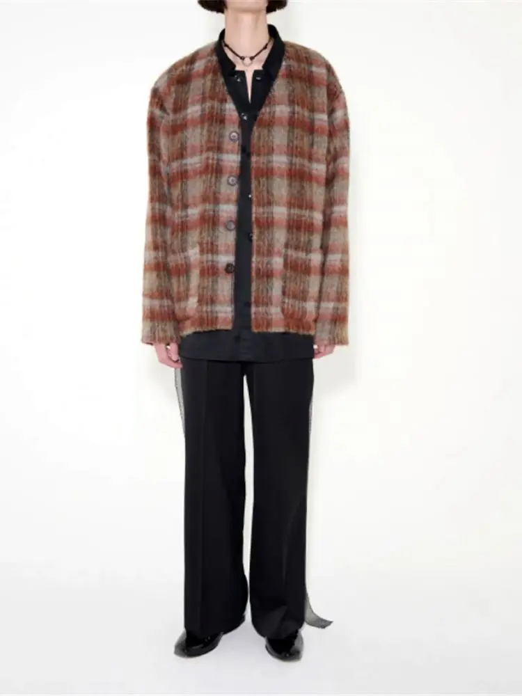 

Women Cardigan Striped Color Contrast V-Neck Single Breasted Pockets Long Sleeve Knit Coat