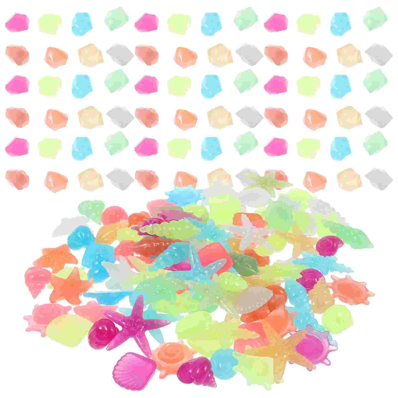

200Pcs Aquarium Stones Glow In The Dark Stones Aquarium Gravels Decorative Flowerpot Pebbles