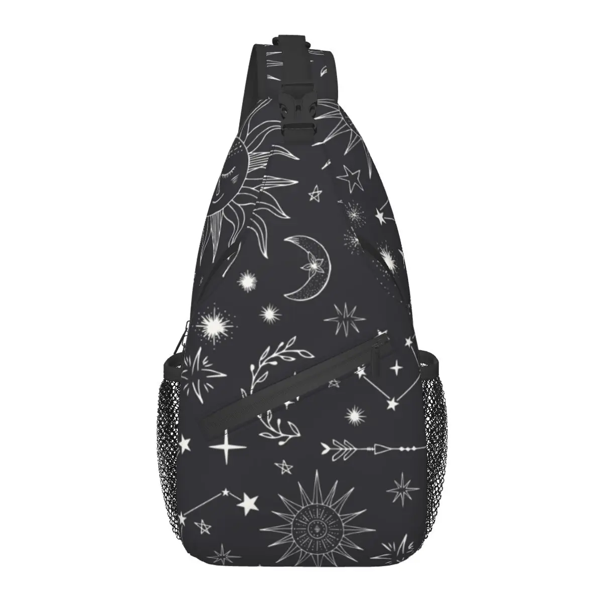 

Men's Chest Bag Stars Comets Suns Moon Constellation Casual Waist Bag Small Short Trip Travel Carry Bag Shoulder Crossbody Bag