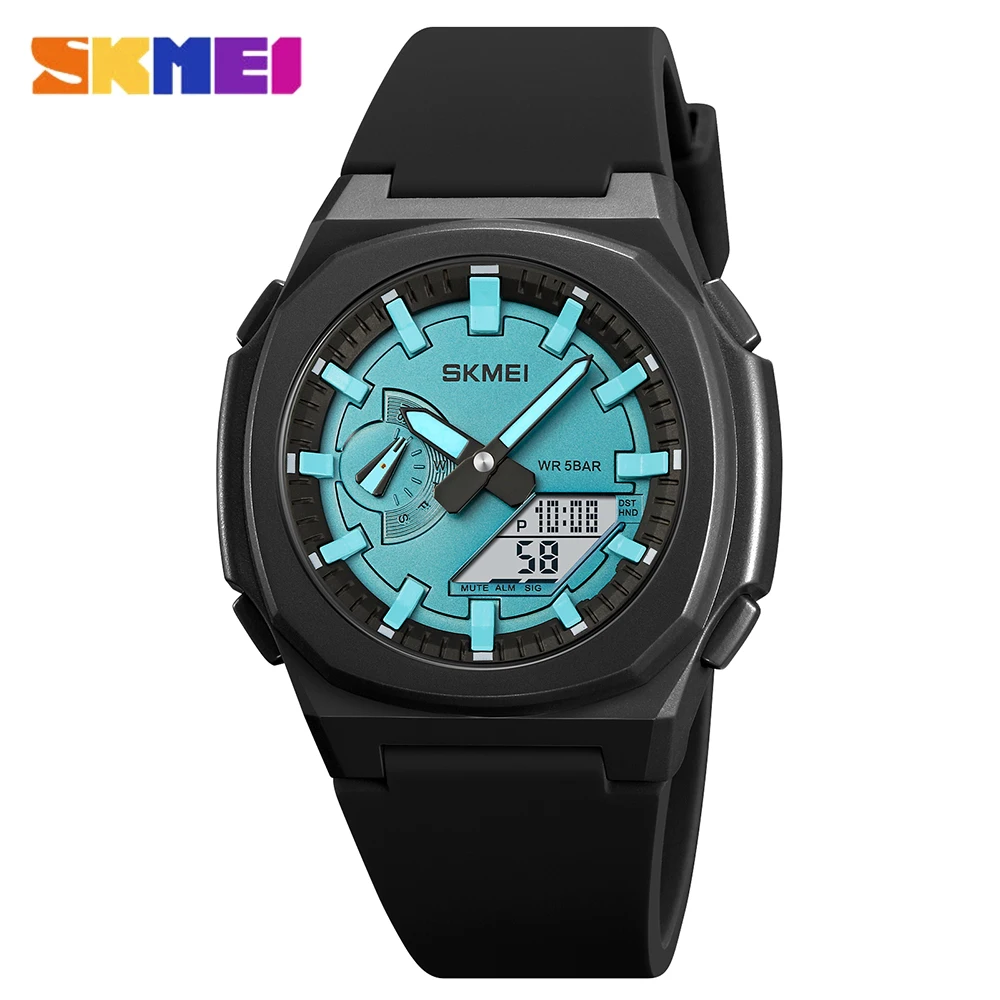 SKMEI DST Outdoor Watch for Men Silicone Strap Casual Fashion 5 Alarm Chronograph Quartz Digit Watches Male Waterproof Clock