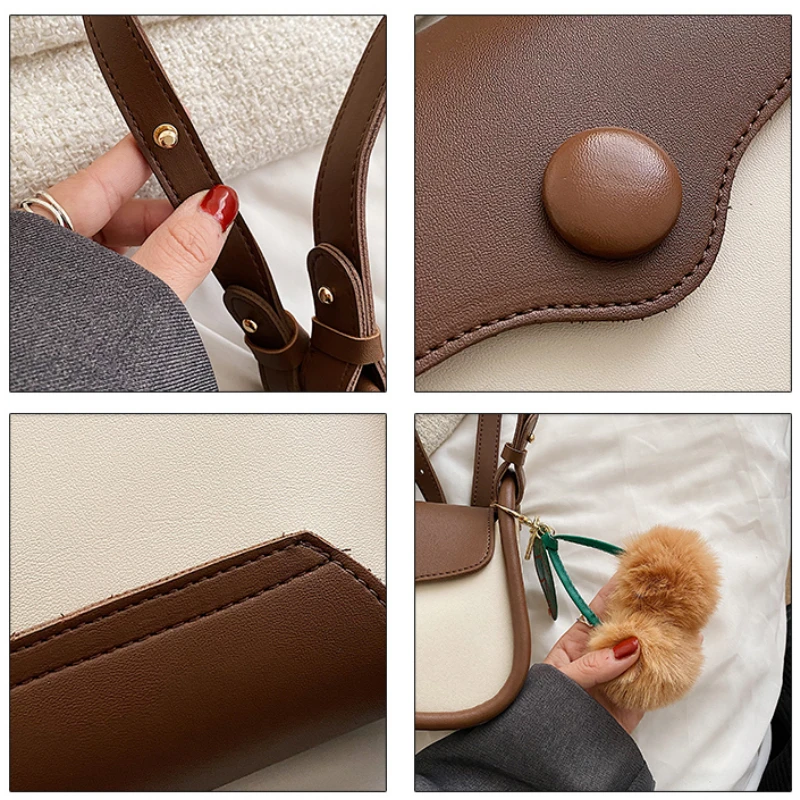 2022 Branded Design Women Handbags with Plush Ball Fashion Small Shoulder Bags Female Hand Bolsa Feminina |