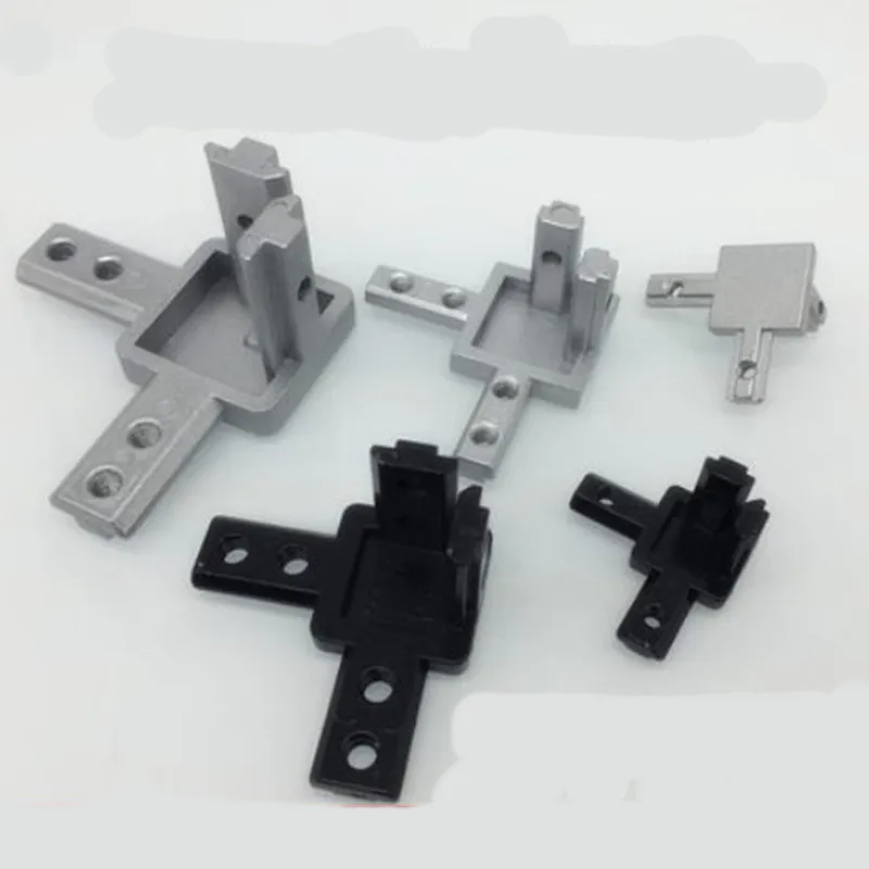 

8 Sets Black And Silver 1515 2020 3030 4040 3-Way End Corner Bracket Connector for Standard T Slot Aluminum Extrusion