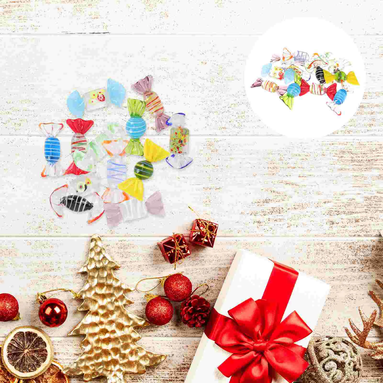 

Candy Ornament Murano Ornaments Christmas Decor Decoration Fake Party Wedding Figurines Cute Figurine Table Props Artificial