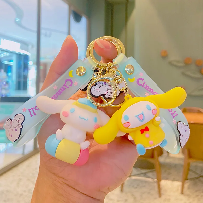 

Sanrioed Cinnamoroll Cute Key Chain Students Decoration New Design Cartoon Car Key Ring Bag Accessories Kawaii Couple Keychain