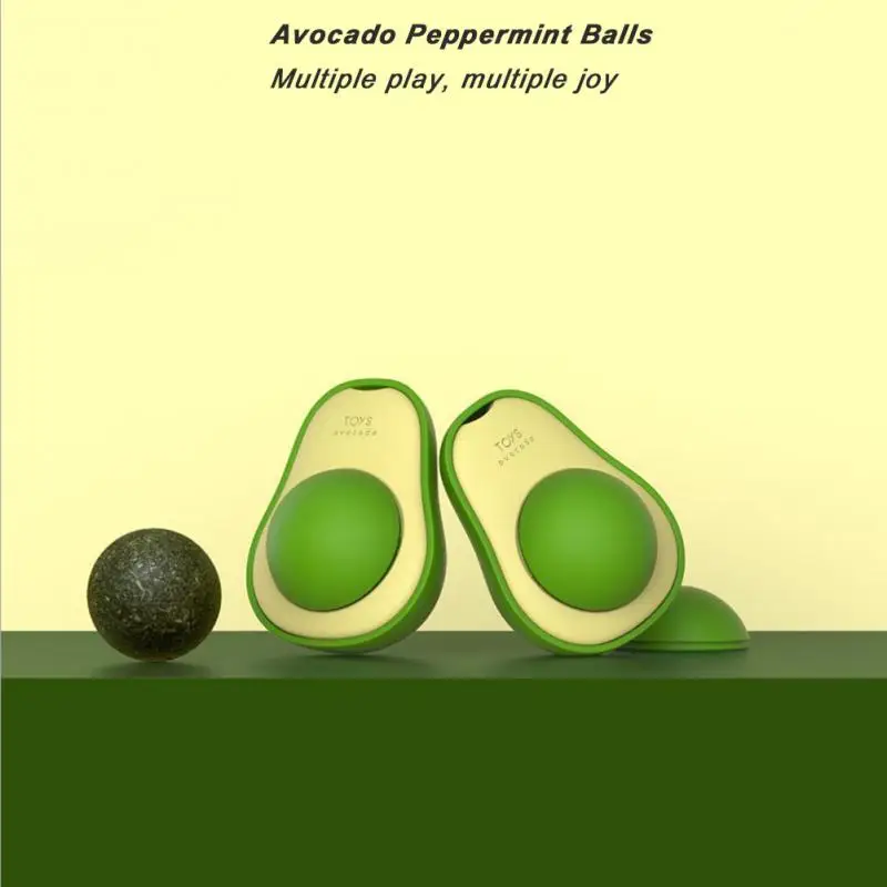 Avocado Catnip Wall Ball Cat Toys Edible Licking Balls Snack Healthy Rotatable Treats Kitten Playing Toy Supply | Дом и сад