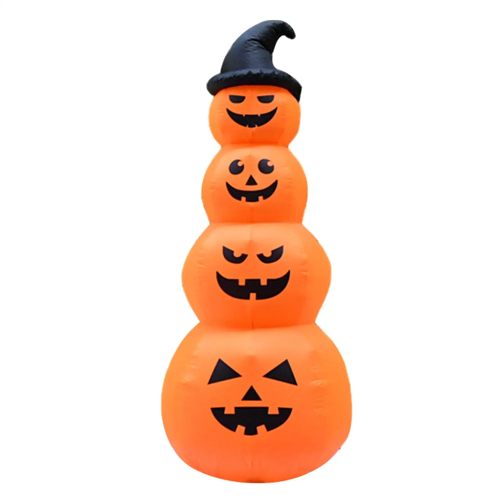 

7ft Tall LED Halloween Practical wearing Witch Hats Halloween Inflatable Pumpkin for Front Yard Porch Holiday Decorations