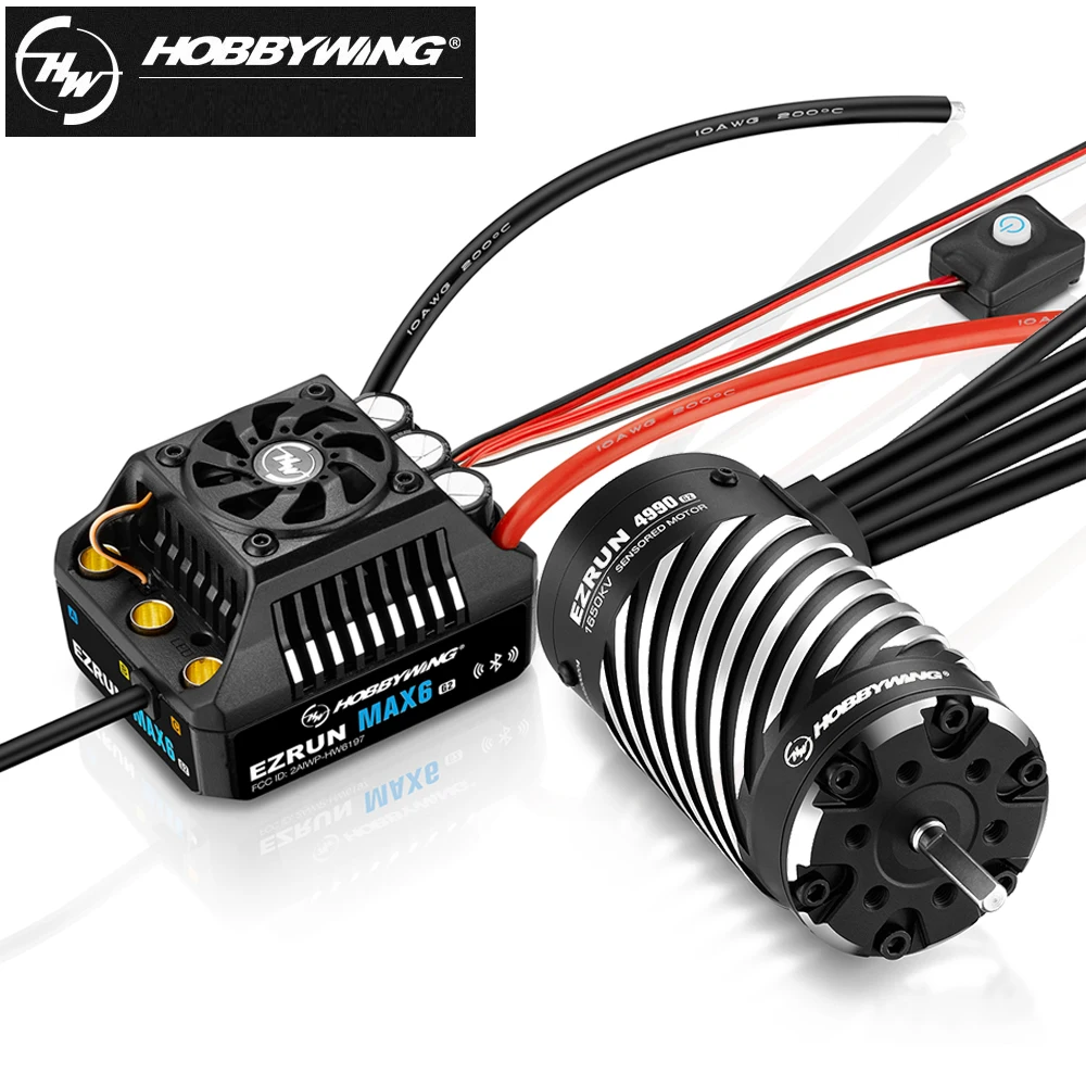 Hobbywing EzRun Max6 G2 200A 3-8S ESC 6 в/7,4 В/8,4 в @ 8A BEC, 4990SD 1650KV/5690SD 1250KV 4-полюсный двигатель для 1/5 1/6 1/7 On-road ARRM