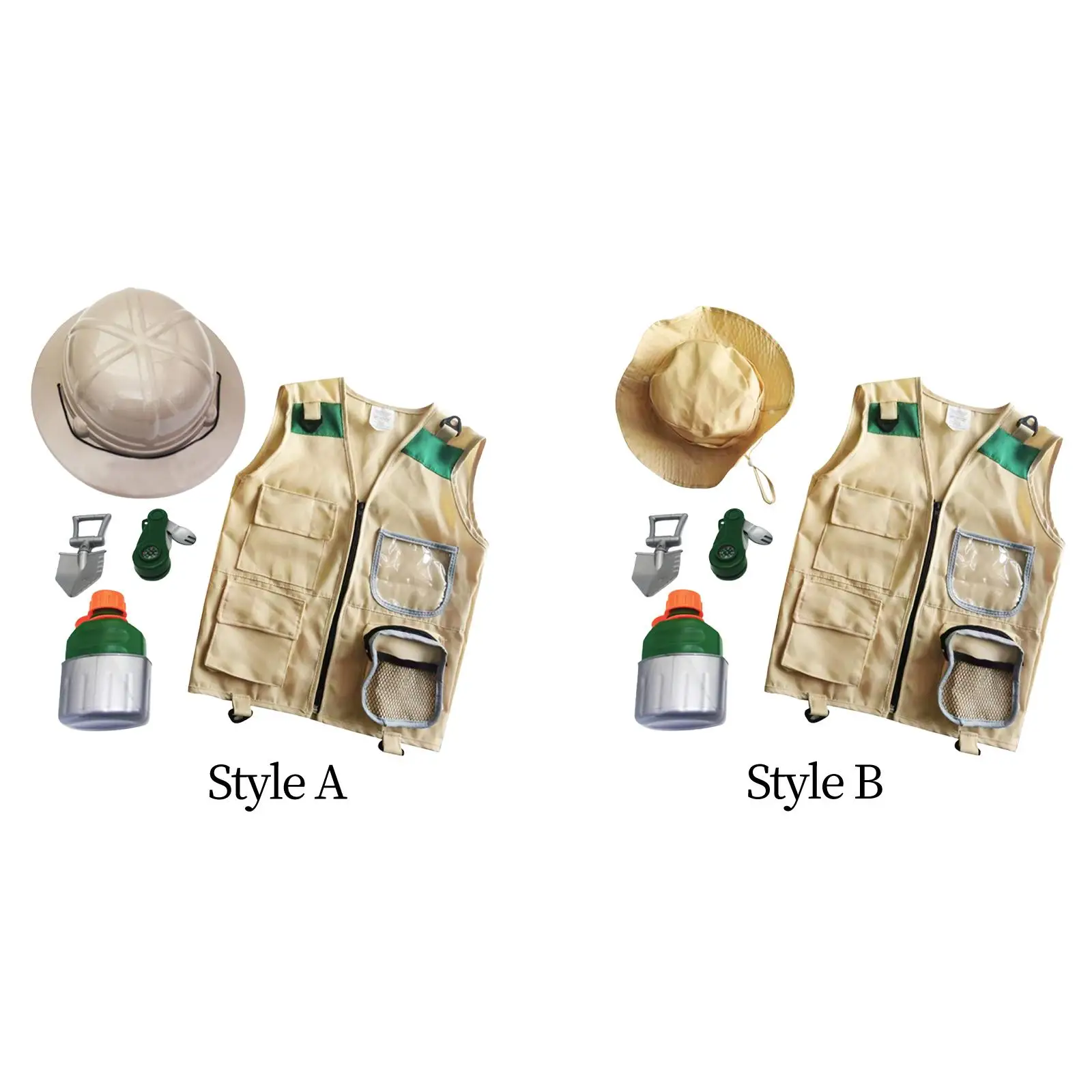 

Kids Camping Gear Vest Hat Backyard Explorer Costume Dress up Educational Toys Explorer Kits for Kids Toddler Pretend Play