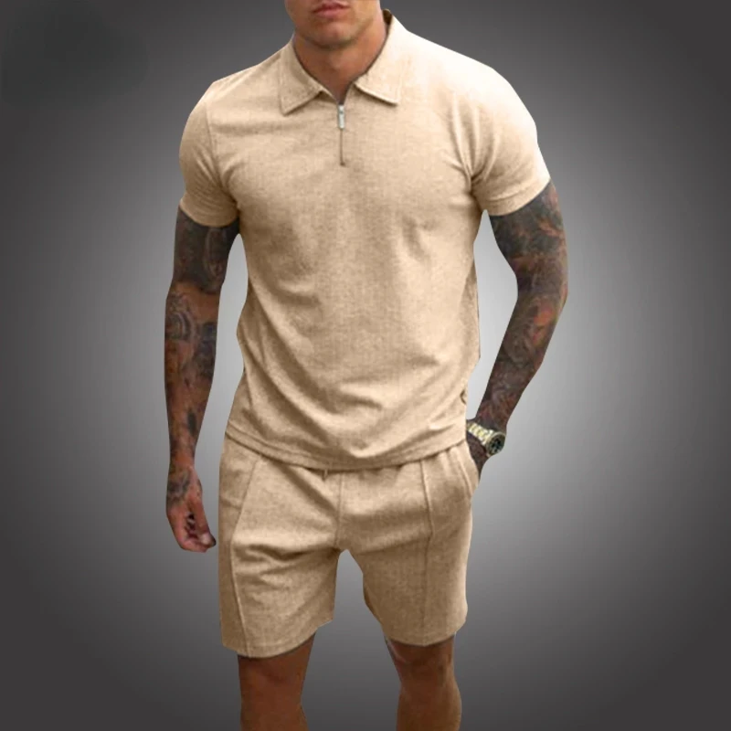 

2022 новые модные мужские комплекты из 2 предметов, летний спортивный костюм, мужская повседневная футболка + шорты для фитнеса, бега, дышащая ...