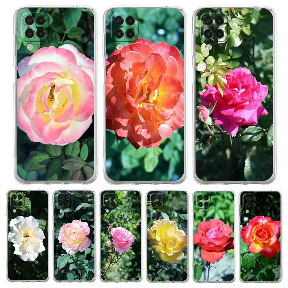 

Rose Flowers Botanic Soft Phone Case For Samsung Galaxy A51 A71 A21S A12 A11 A31 A41 A03S A13 A33 A73 A53 A52 A32 5G A23 Cover