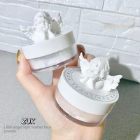 zuklittle angel embossed loose powder waterproof oil control makeup powder does not stick powder to brighten skin color students
