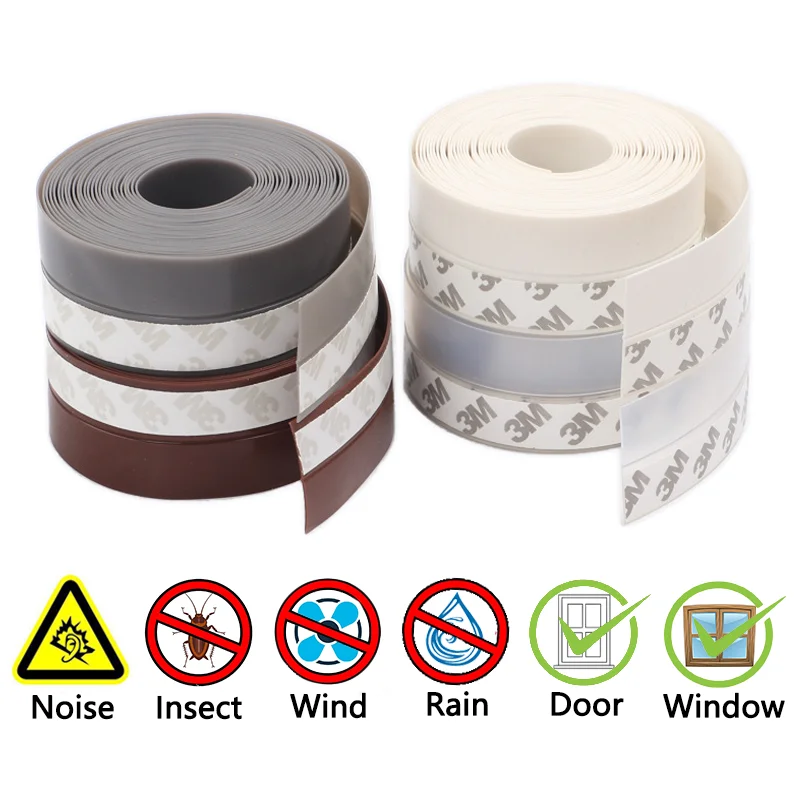

Sealing Tape Door and Window Sealing Strip Weatherproof Strip Self-Adhesive Silicone Windproof Plug Rubber Sealing Tape