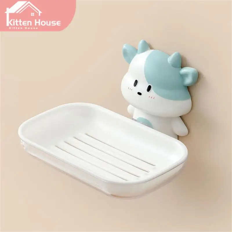 

Pp Material Cartoon Soap Dish Non-punch Soap Box Wall Hanging Durable Storage Box Home Product Simple Anti-skid Drain Rack Firm