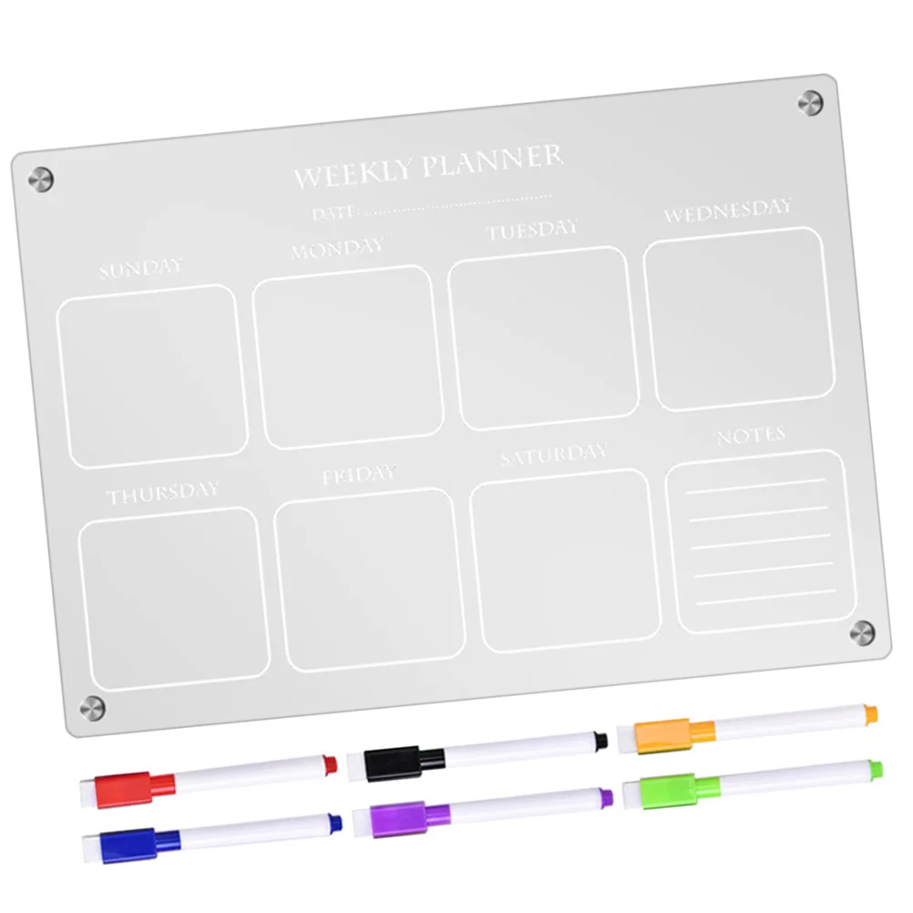 

Weekly Plan Writing Board Clear Blank Dry Erase Memo Whiteboard Magnetic Fridge Message Refrigerator Planning
