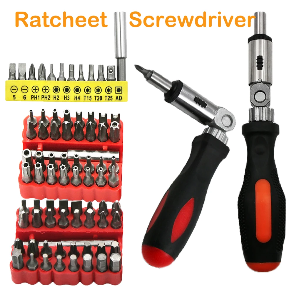 

34 In 1 Ratchet Screwdriver Torx For Xiaomi Repair Hex Screw Bit Set Mechanical Household Tools Screw Key Wrench 180° CR-V Kit