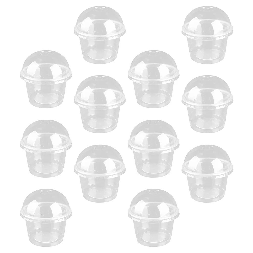 

Disposable Dessert Cup Jelly Mousse Cups Cupcake Lids Salad Thickened Storage Clear Containers