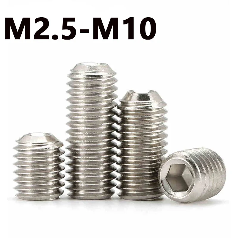 

12.9 Steel Hex Socket Allen Cup Point Flat Head Screw Set BoltsM2.5-M10