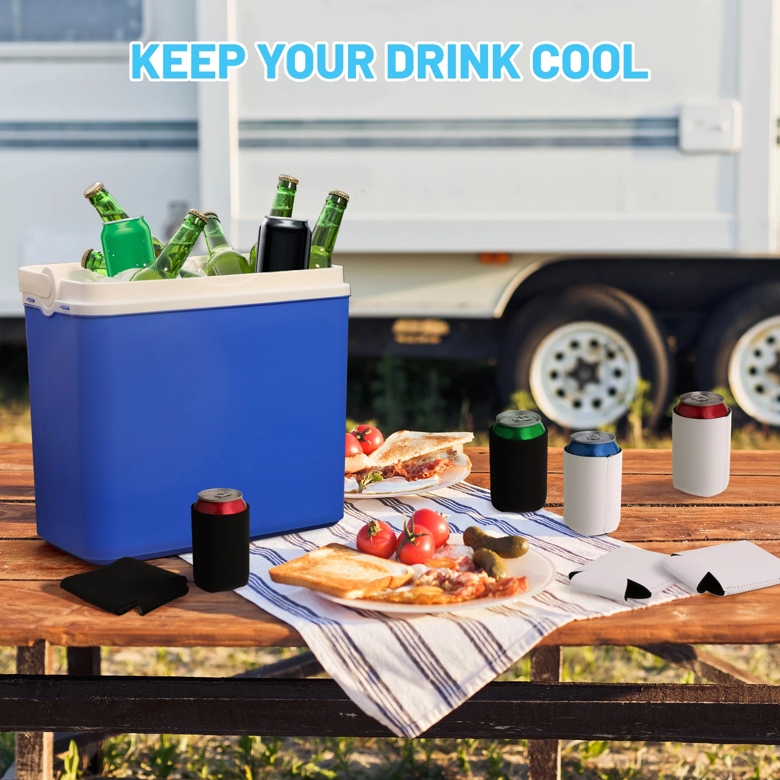 10x банки для пива охлаждающие рукава складной держатель напитков мягкая